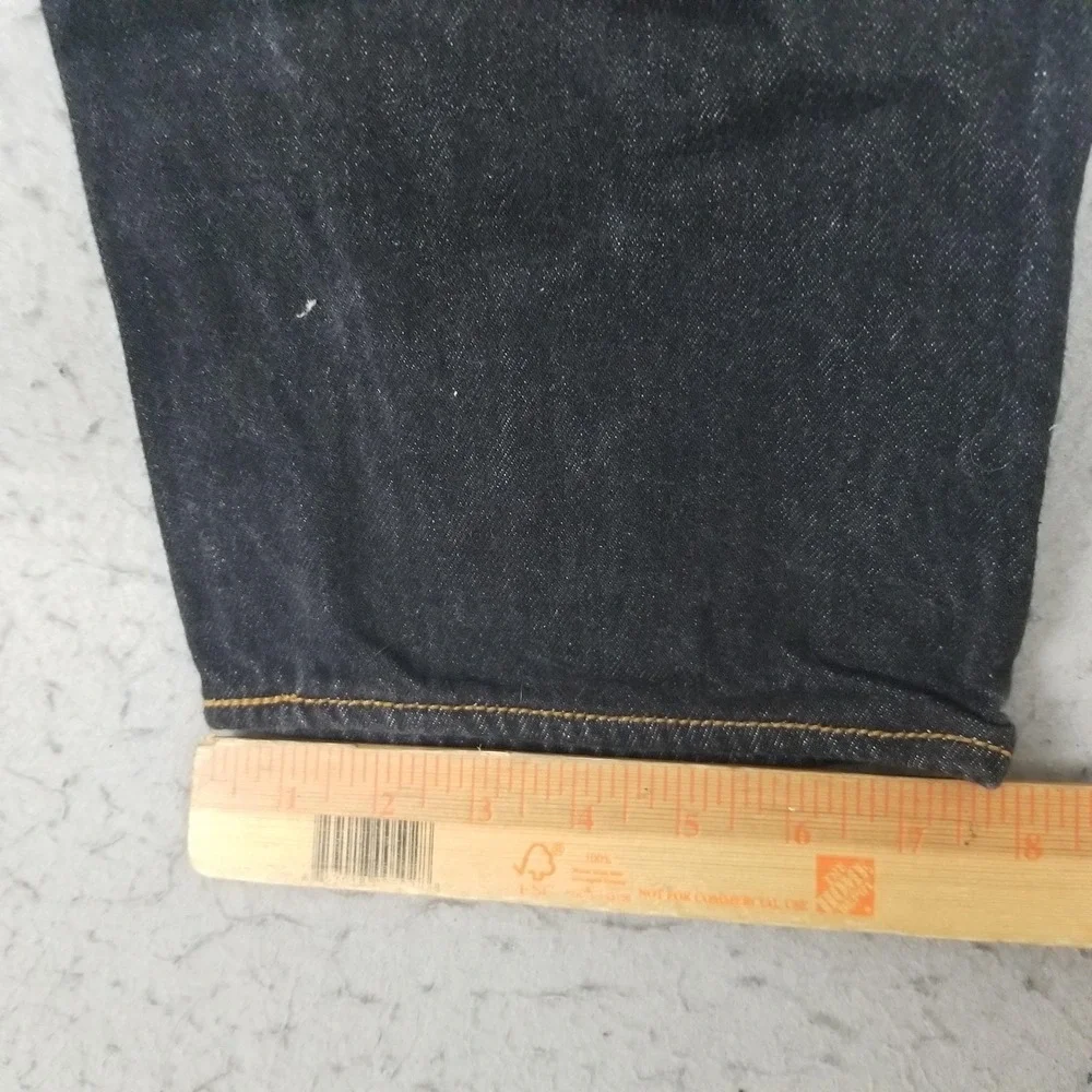 Levis 501 Button Fly Jeans Mens 34x30 Blue Dark Wash Straight 100% Cotton Denim